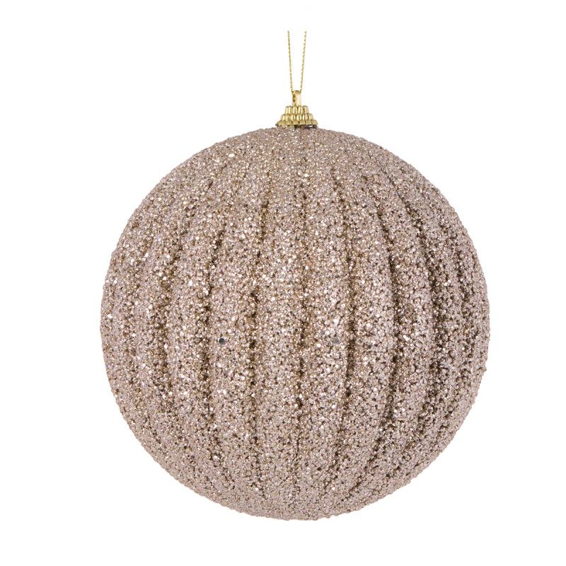 XL Champagne Textured Rib Bauble