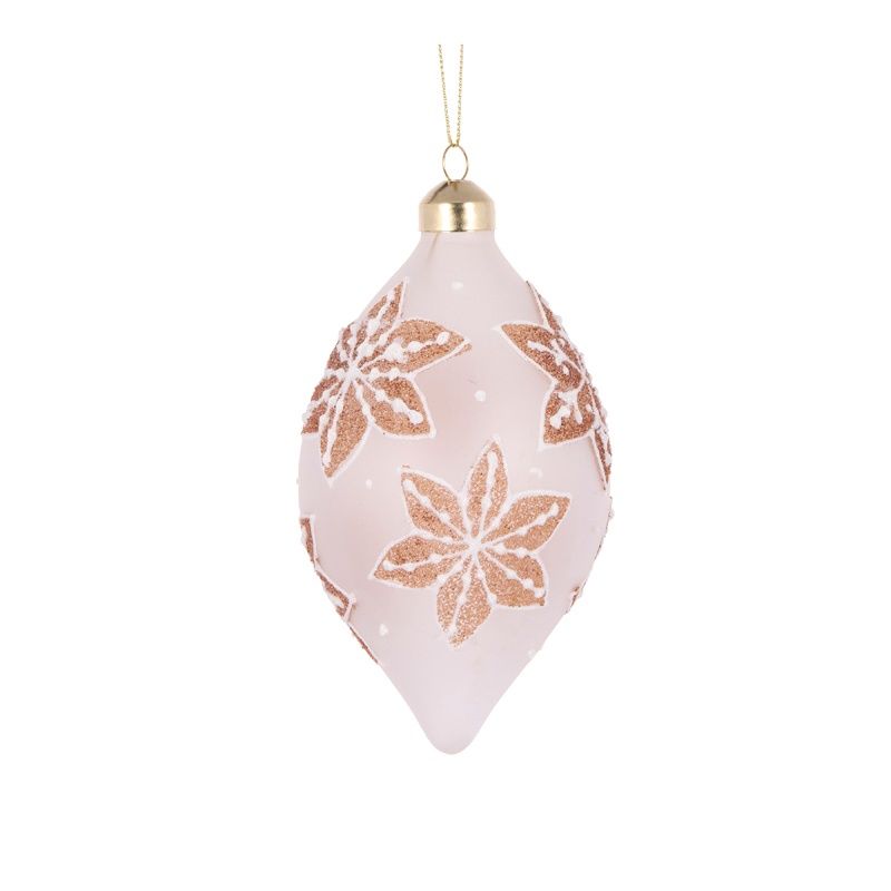 Frosted Gingerbread Snowflakes Drop Bauble