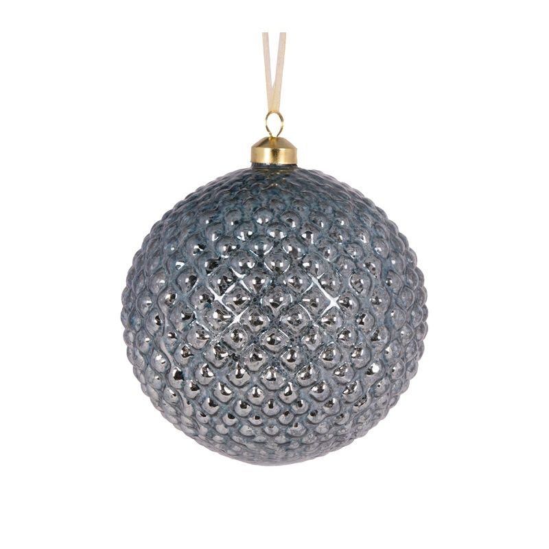 Transparent Gunmetal Stud Bauble