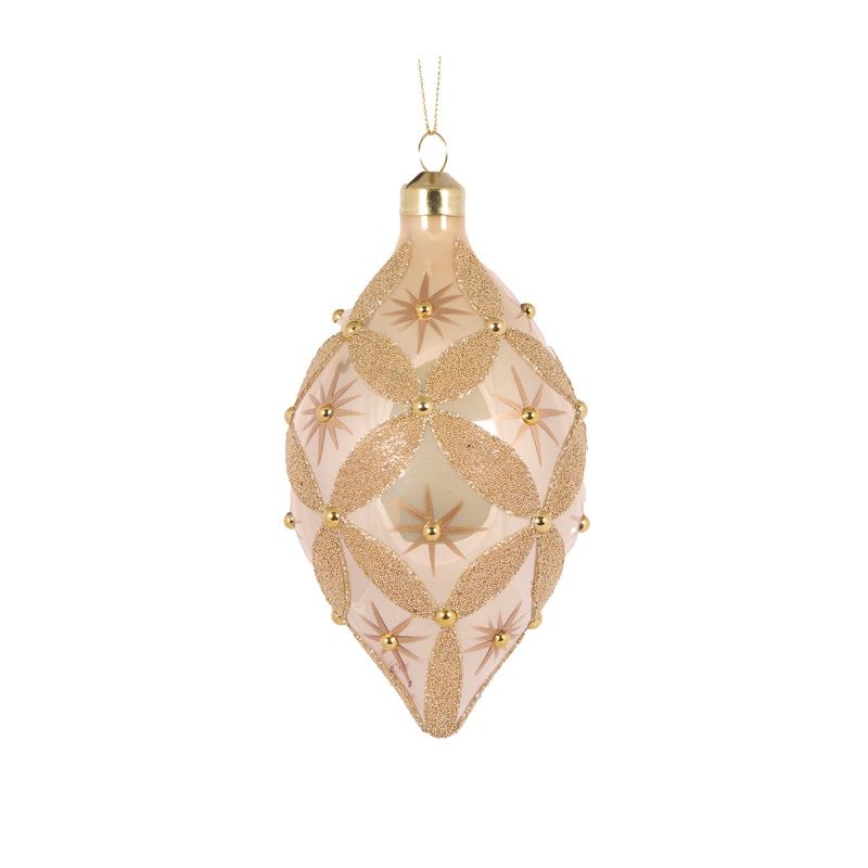 Champagne Glimmer Drop Bauble