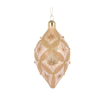 Champagne Glimmer Drop Bauble