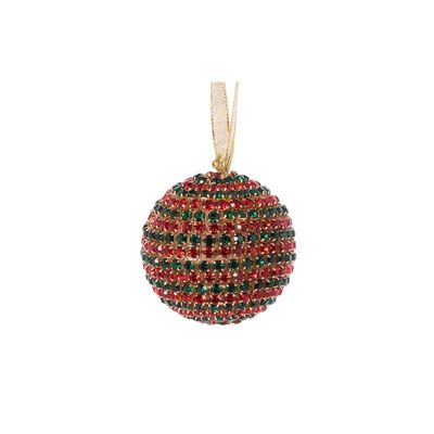7 CM Red And Green Crystal Bauble