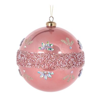 15 CM Pearl Pink Embellished Bauble