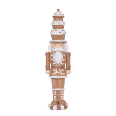 46.5 CM Piped Gingerbread Cupcake Nutcracker