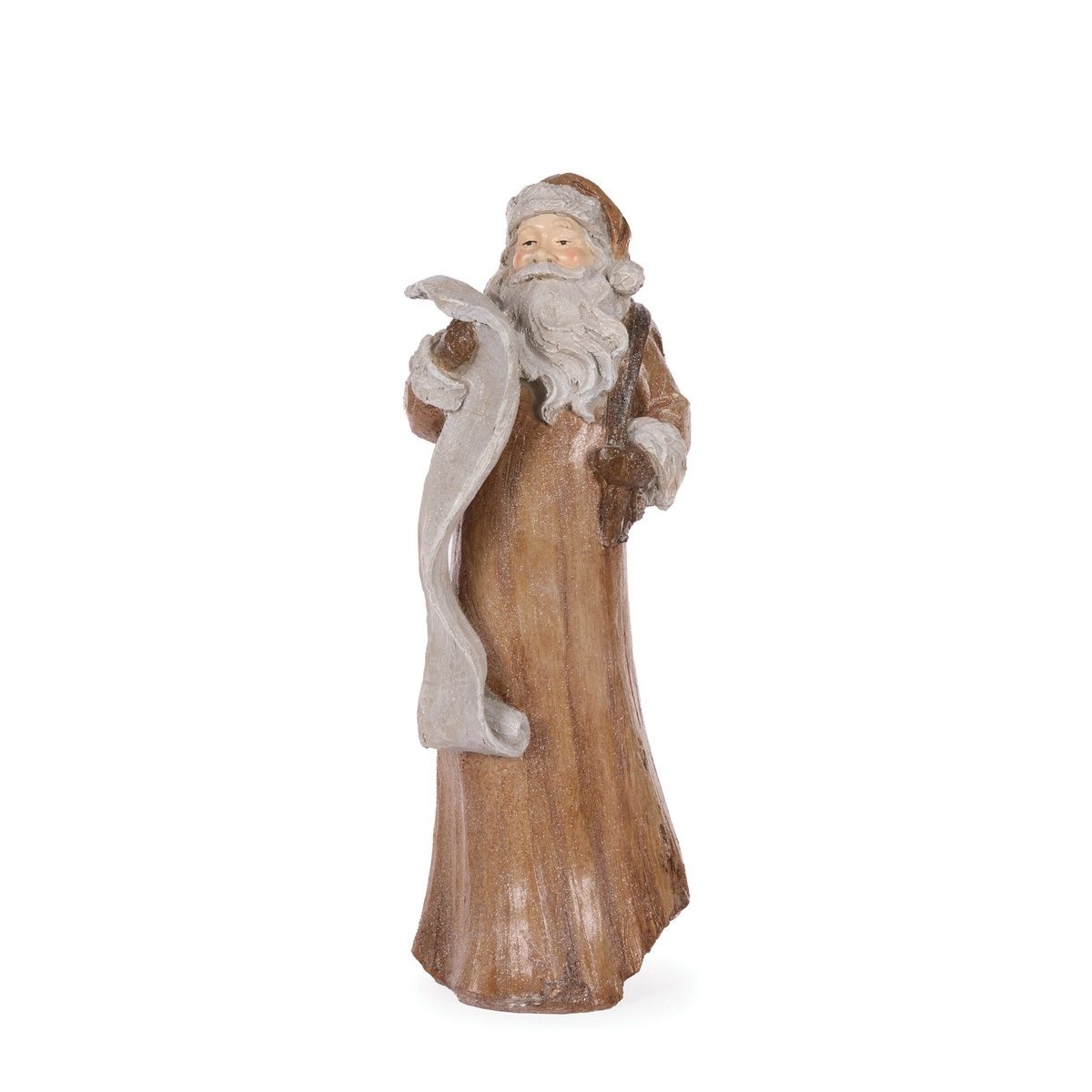47 CM Woodgrain Santa With List