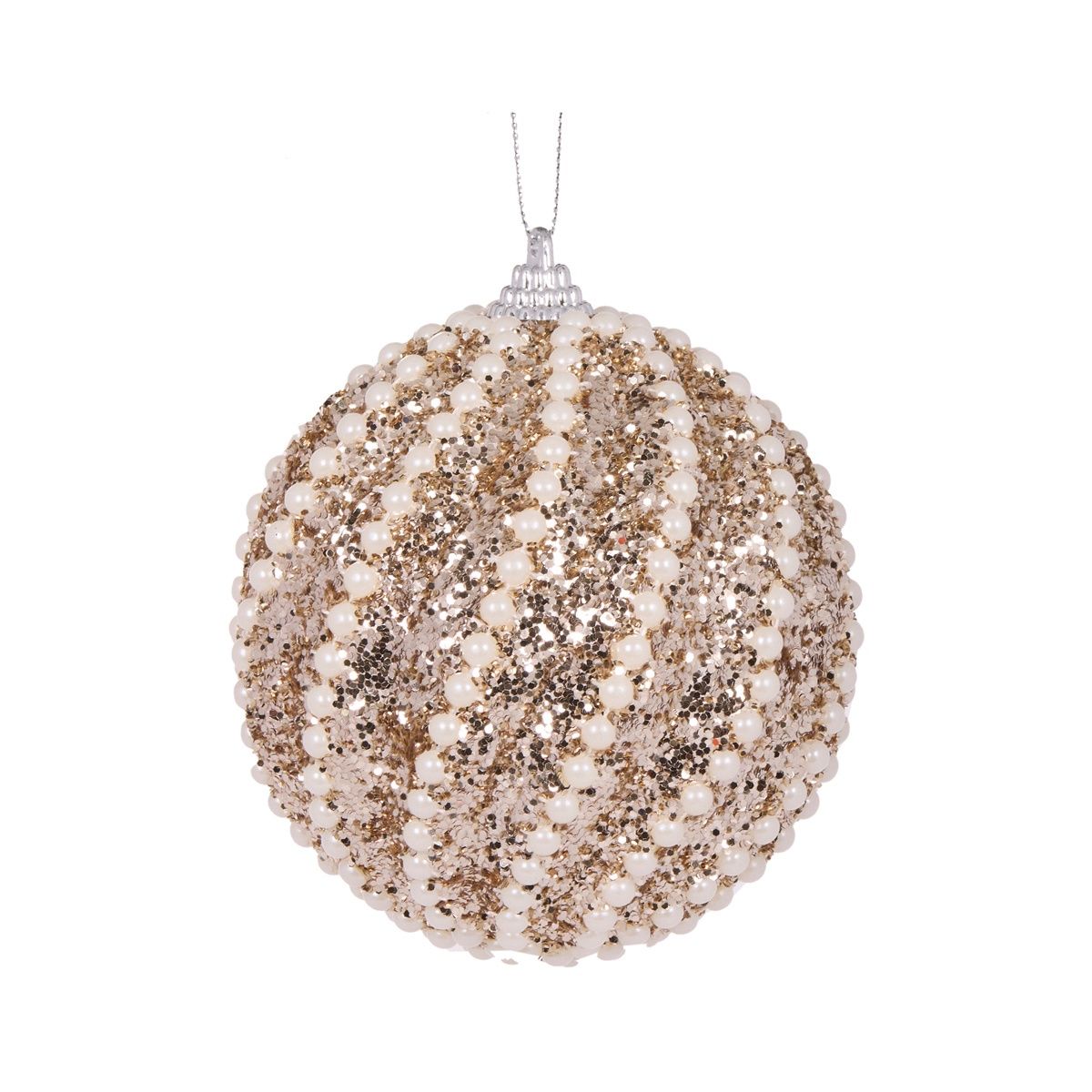 Champagne Pearl Swirl Bauble