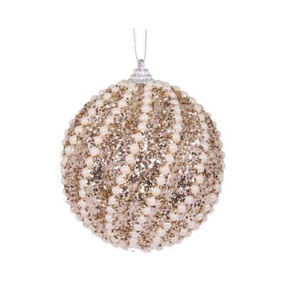 Champagne Pearl Swirl Bauble