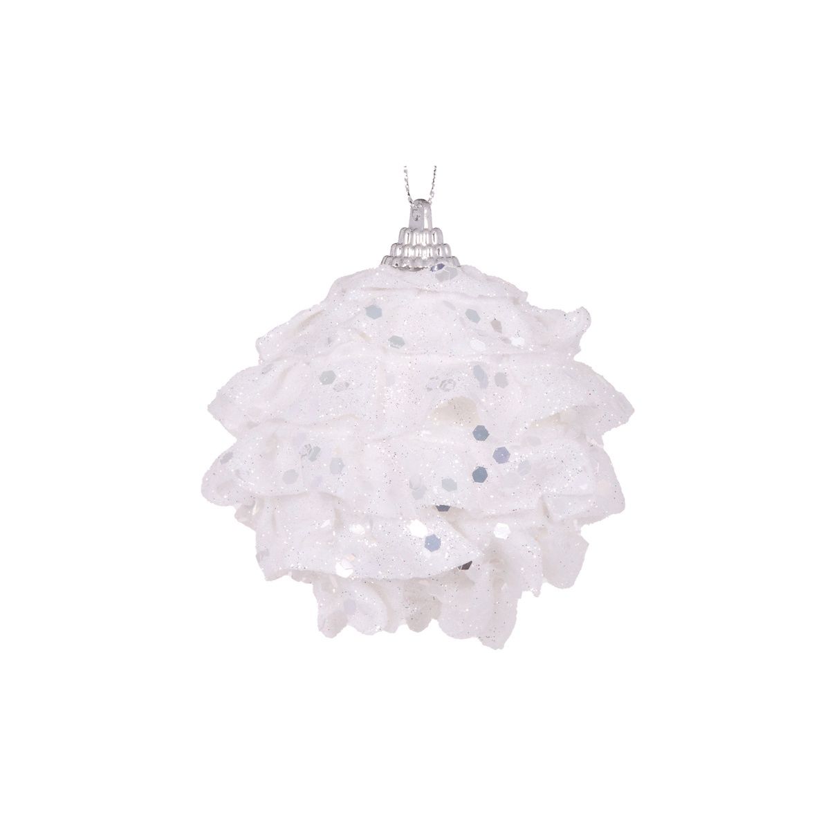 Mini White Ruffles Bauble