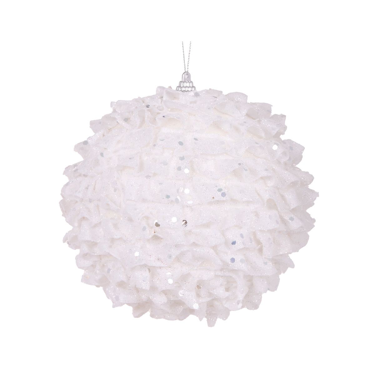 XL White Ruffles Bauble