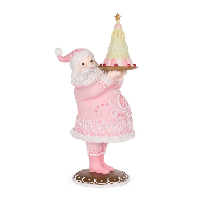 Pastel Gingerbread Santa With Cake