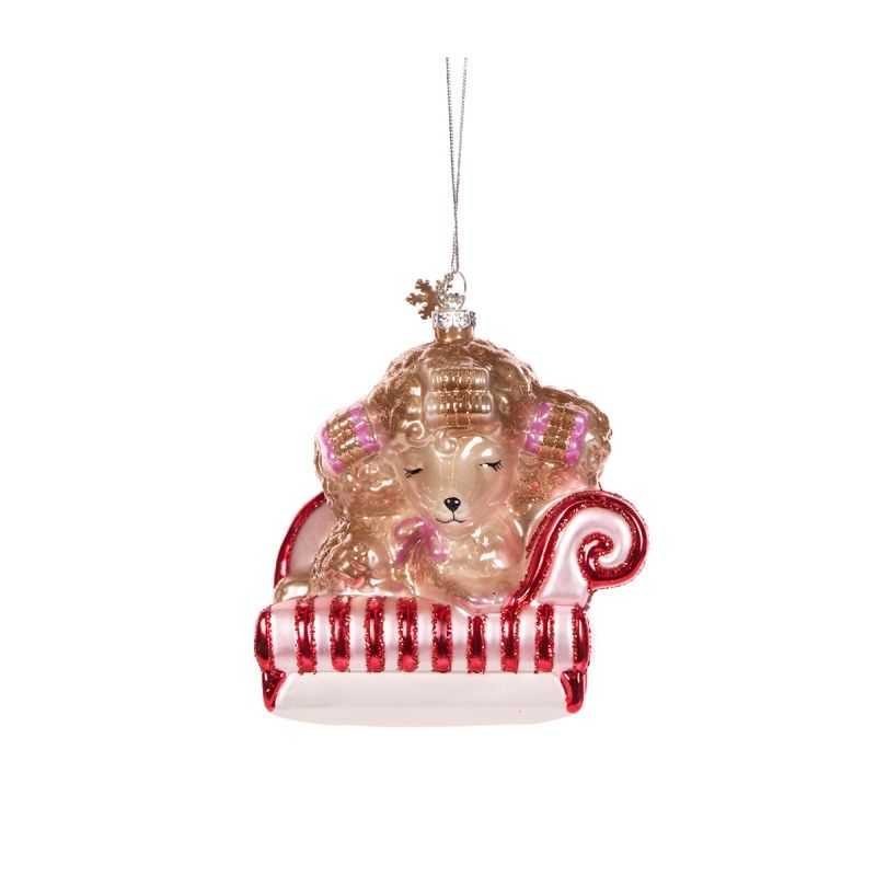 Relaxing Roller Poodle Ornament