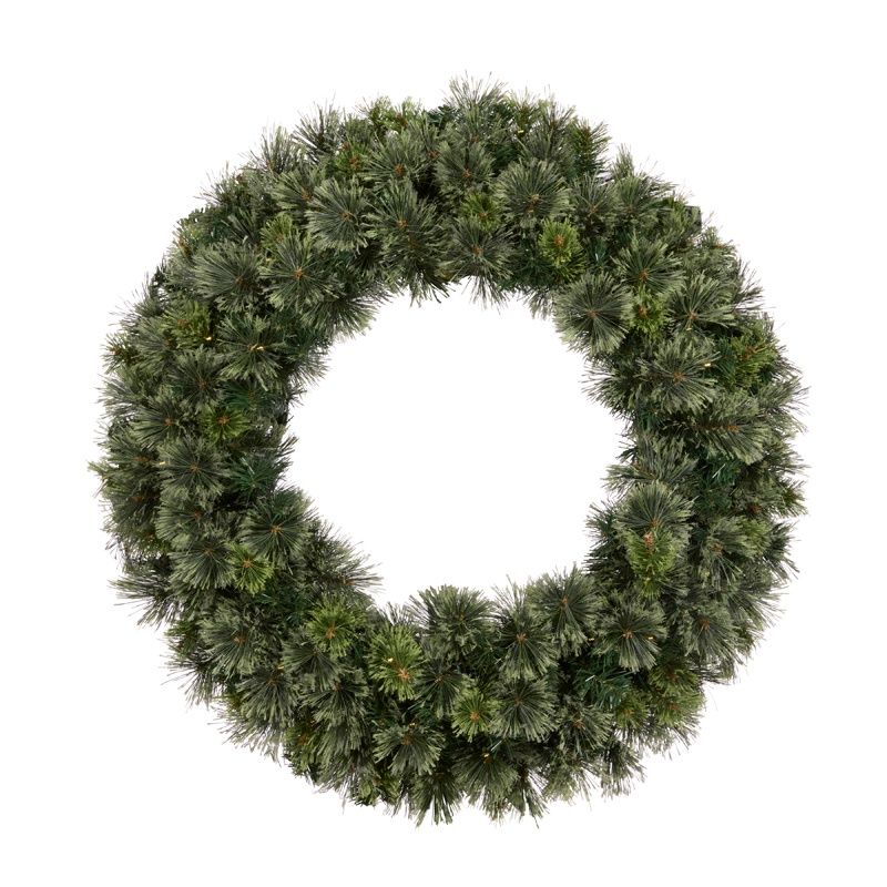 90 CM Frosted Scotch Pine Wreath - 100 LED