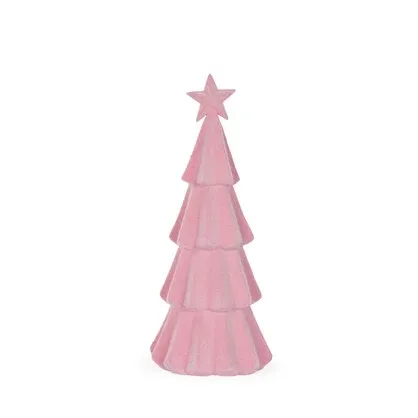 30 CM Pink Flocked Tree