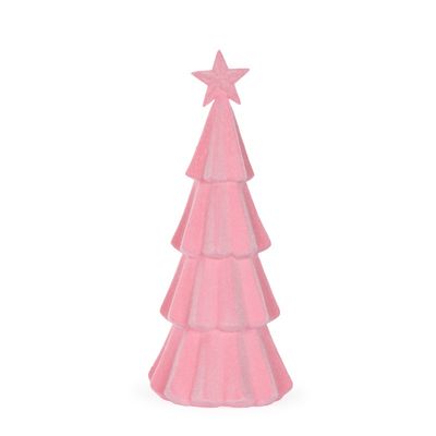 40 CM Pink Flocked Tree