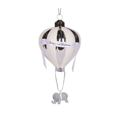 Silver Baby's 1st Christmas Balloon