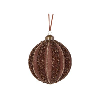 Chocolate Embellished Ribbed Bauble