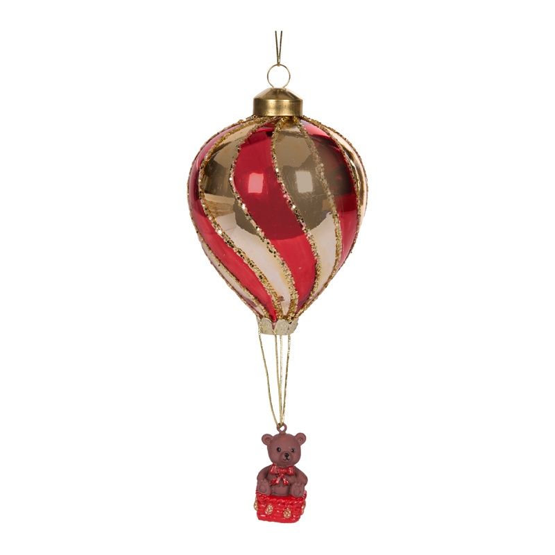 Adorable Teddy In Hot Air Balloon Ornament