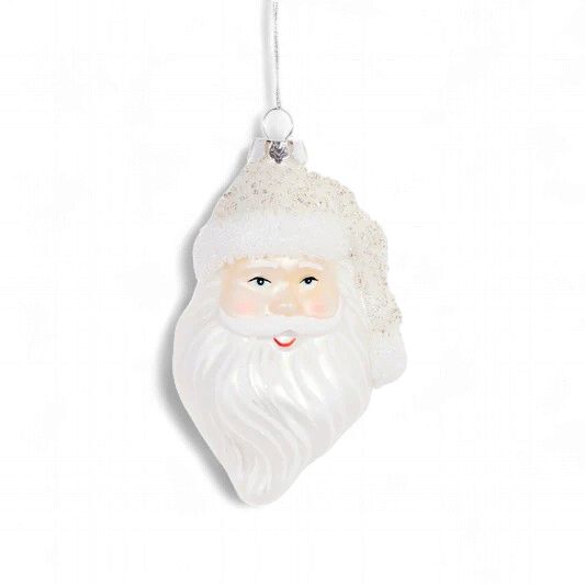 Frosted Santa Ornament