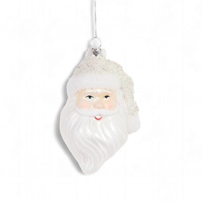 Frosted Santa Ornament