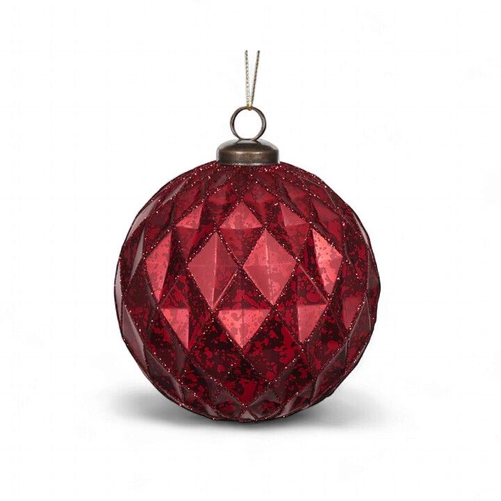 Matt Red Quilted Bauble