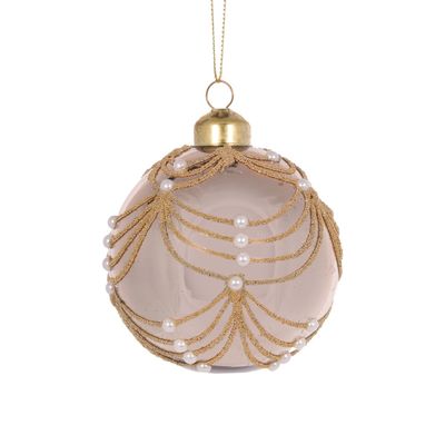 Champagne Scalloped Pearl Bauble