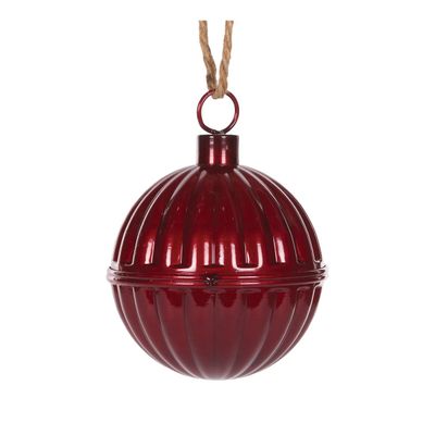 14 CM Ribbed Burgundy Bell