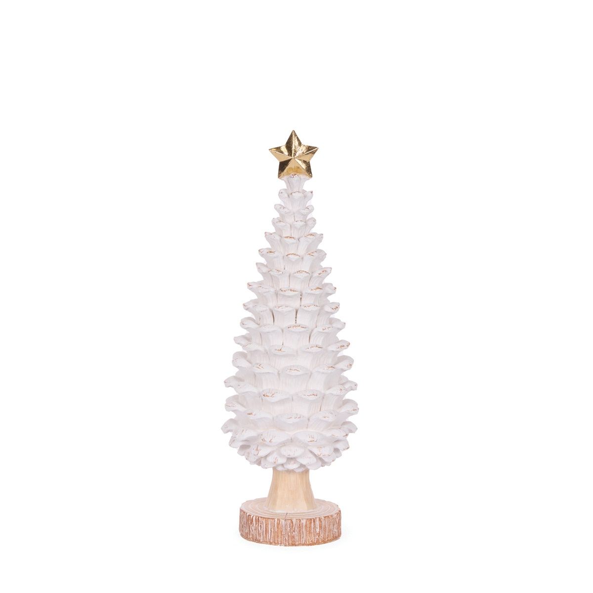 34.5 CM Washed Pinecone Tree With Star