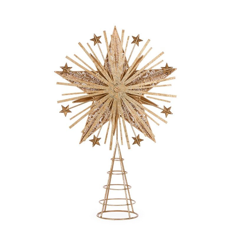 Metal Gold Starburst Tree Topper