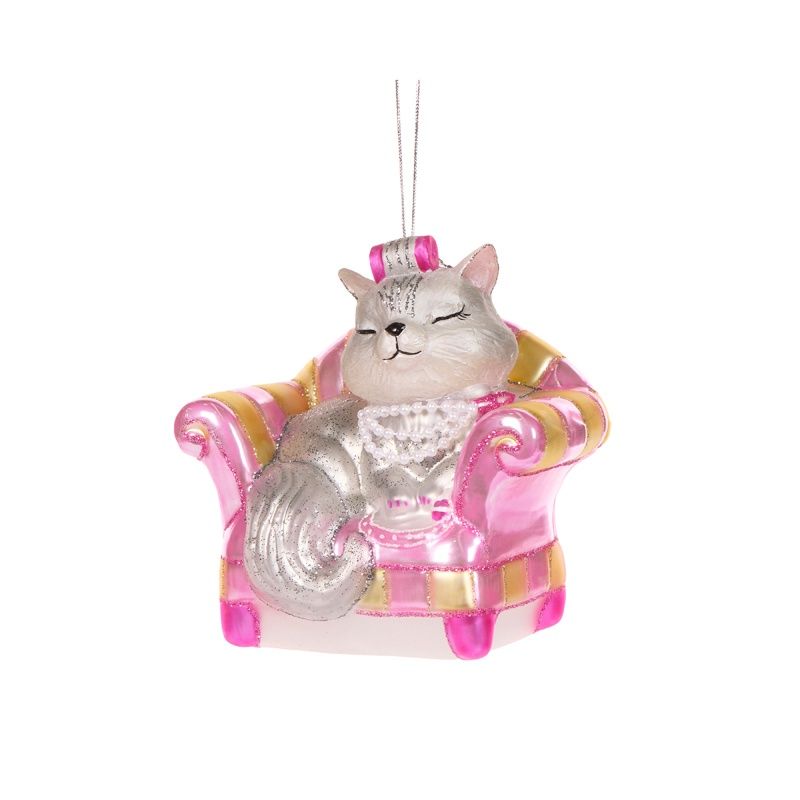 Cosy Pearl Couch Cat Ornament