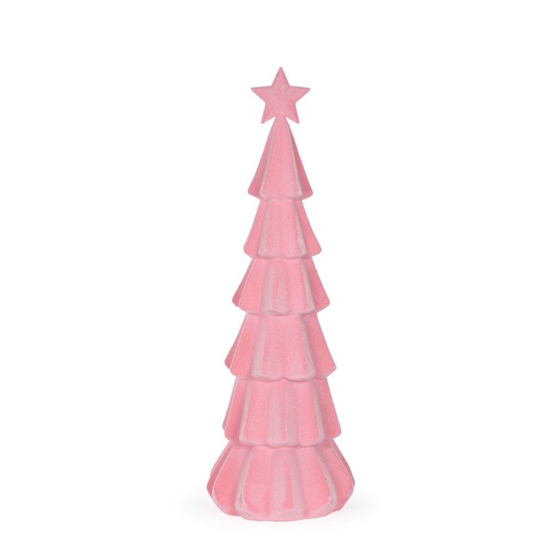 76 CM Pink Flocked Tree