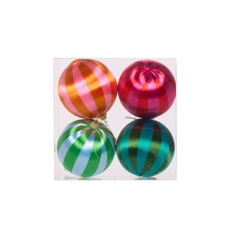 4 PK Festive Joy Silk Baubles