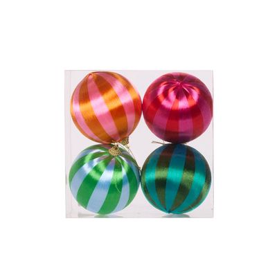 4 PK Festive Joy Silk Baubles