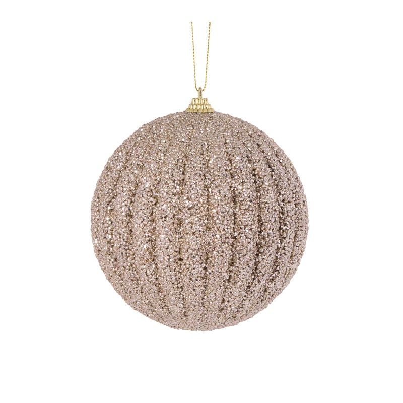 Champagne Textured Rib Bauble
