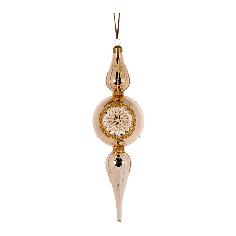 Gold Round Reflector Finial
