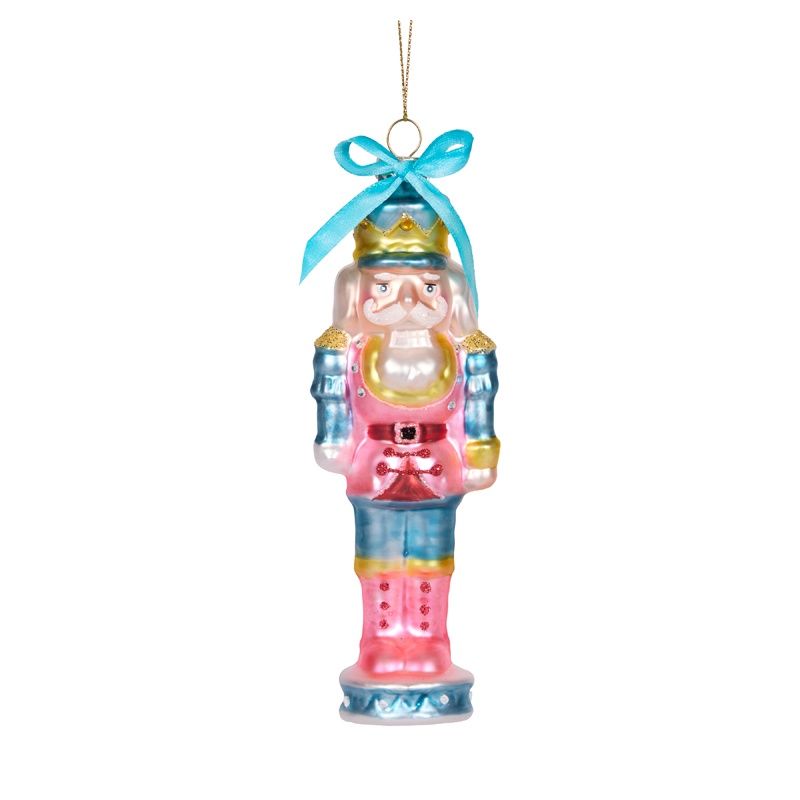 Blue Retro Joy Nutcracker Ornament
