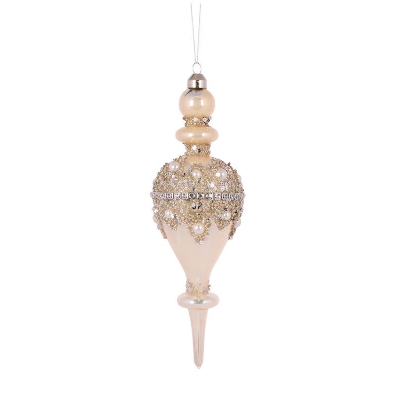 Pearl Beaded Jewel Drop Finial