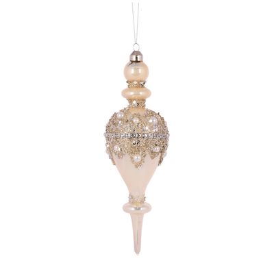 Pearl Beaded Jewel Drop Finial