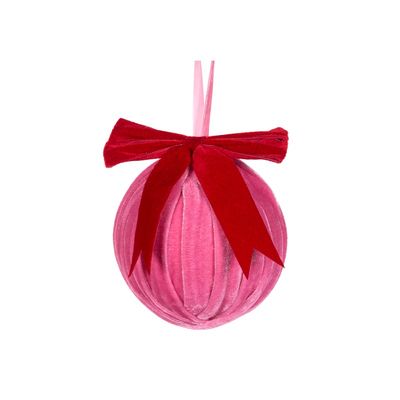 Pink Bow Topped Bauble