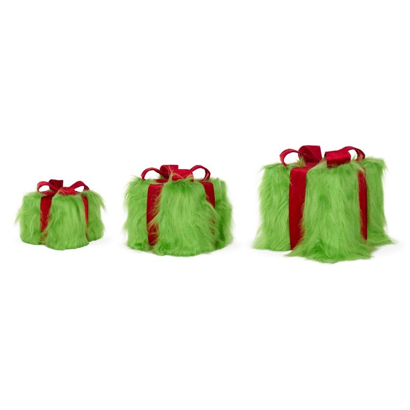 Set/3 Shaggy Green Presents