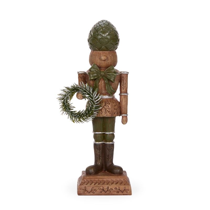 Pinecone Nutcracker With Wreath