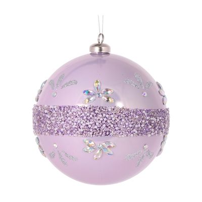 12 CM Pearl Lilac Embellished Bauble