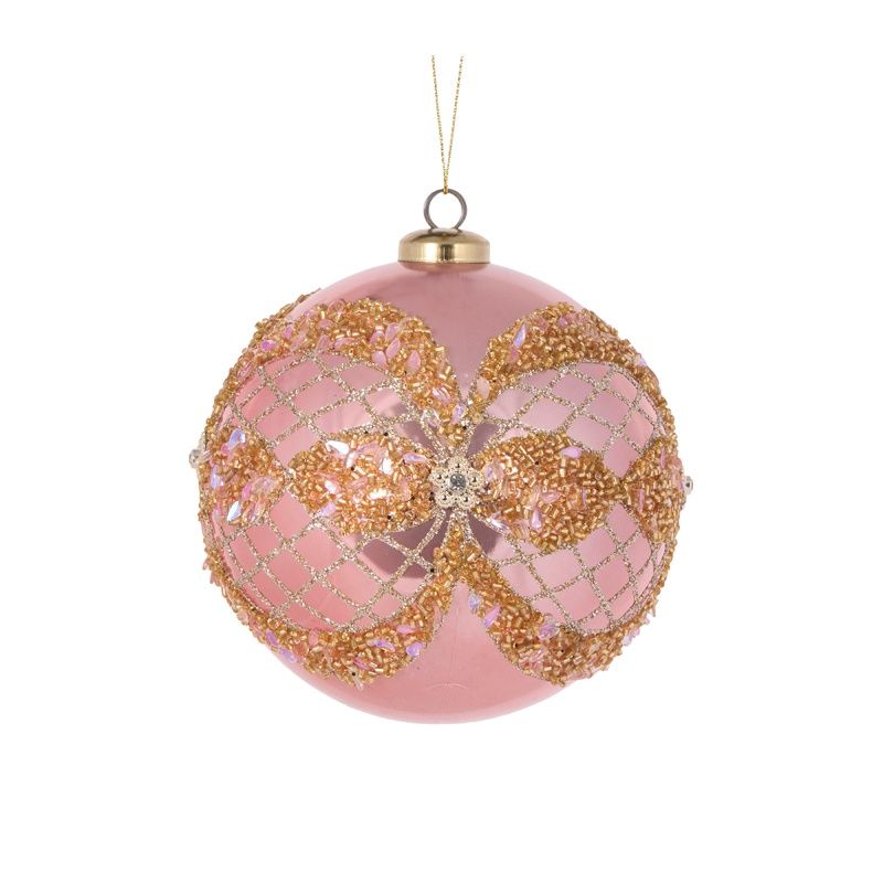 12 CM Pearl Pink Ornate Bauble