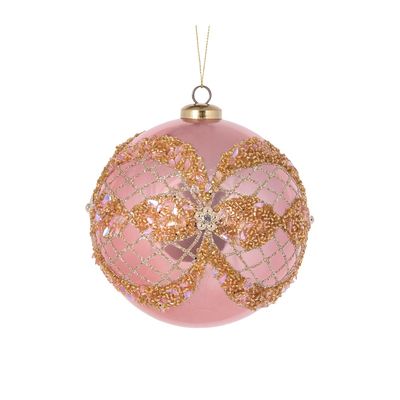 12 CM Pearl Pink Ornate Bauble