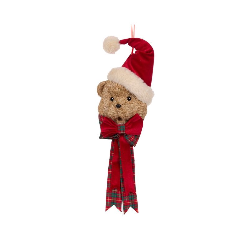 Baba Tartan Teddy Face Hanging