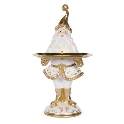 Champagne Holly Leaf Serving Santa