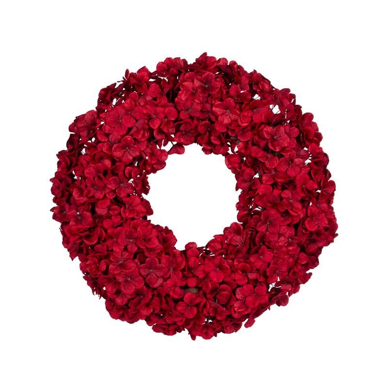 65 CM Deep Red Hydrangea Wreath