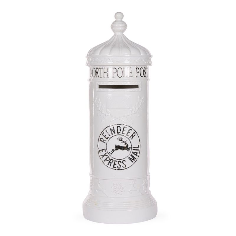 77 CM Silver And White Santa Mailbox