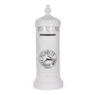 77 CM Silver And White Santa Mailbox