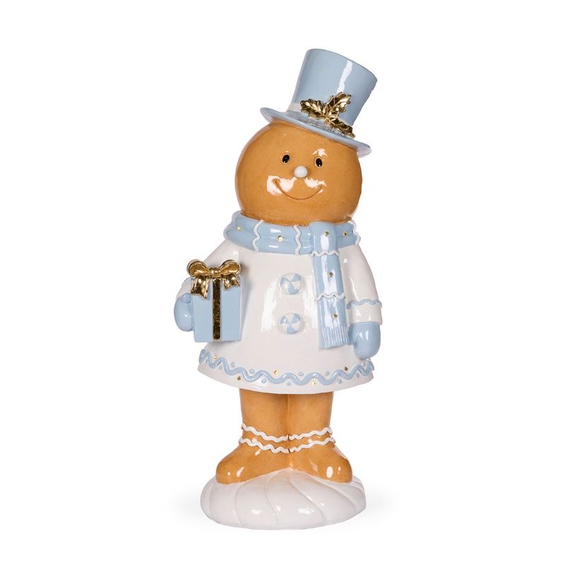 68 CM Frosted Gingerbread Woman With Gift