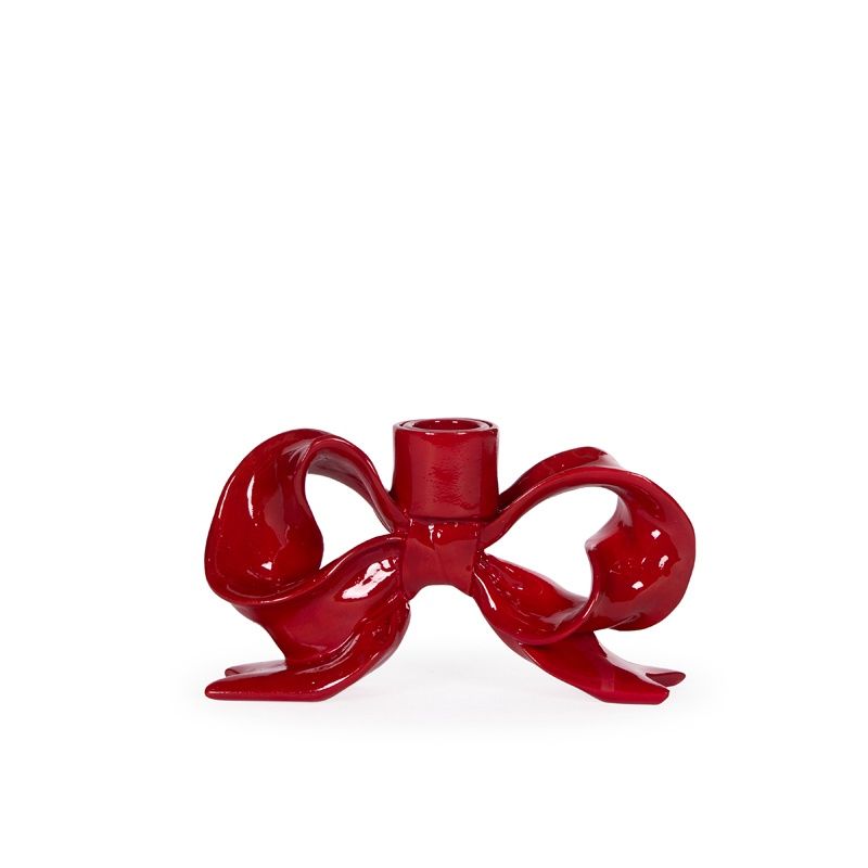 Red Bow Candle Holder